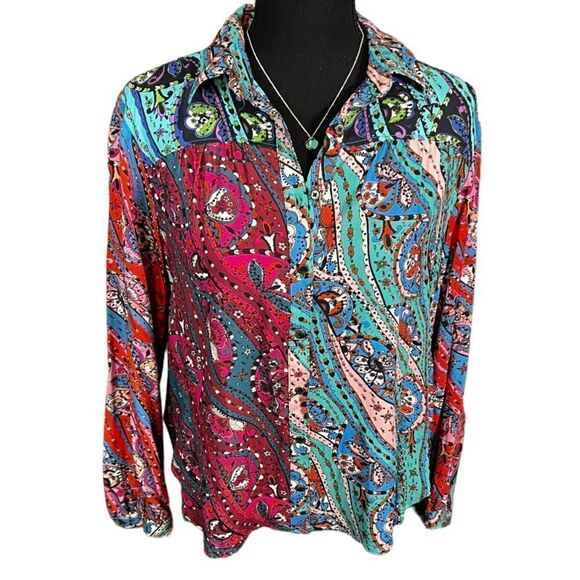 NWT $118 MAEVE by Anthropologie Size small petite multicolored button down - Picture 1 of 7